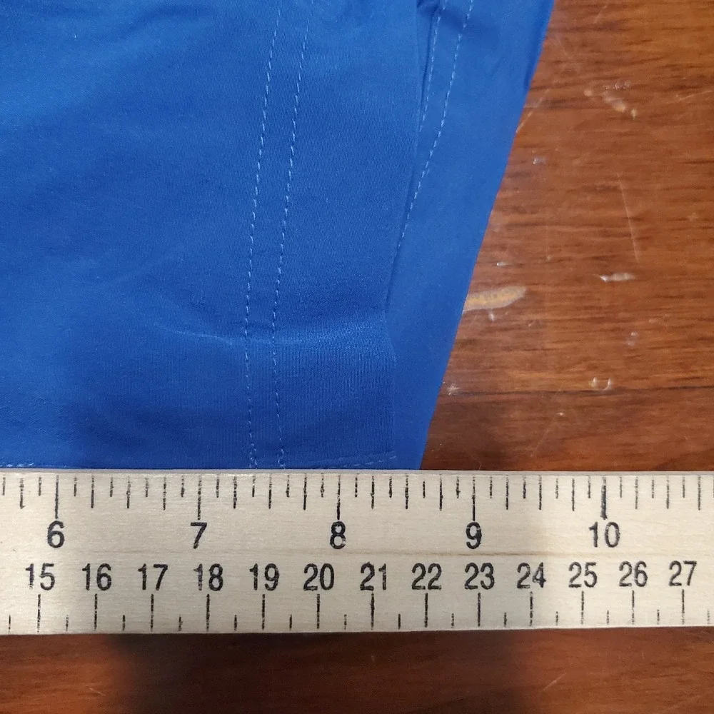 Level Six Cmb Slanted Board Shorts Men 36 Blue Black Logo Stretch Woven Swimwear